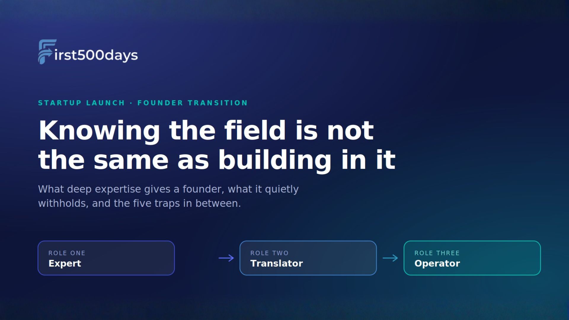 Domain Expert to Founder: Why Deep Expertise Doesn’t Translate Into a Company