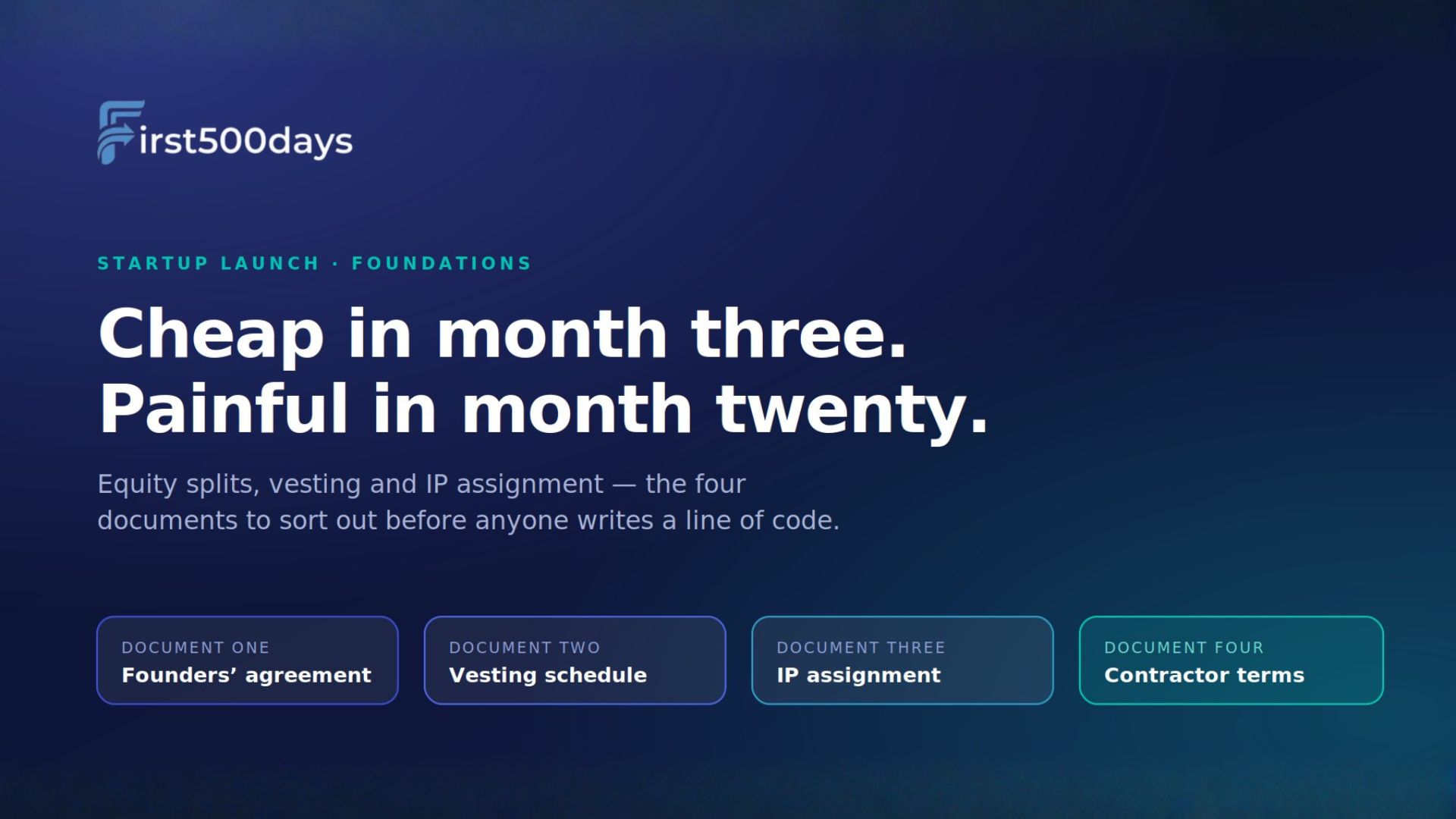 Founder Agreements, Equity Splits and IP: What to Sort Out Before You Write Code